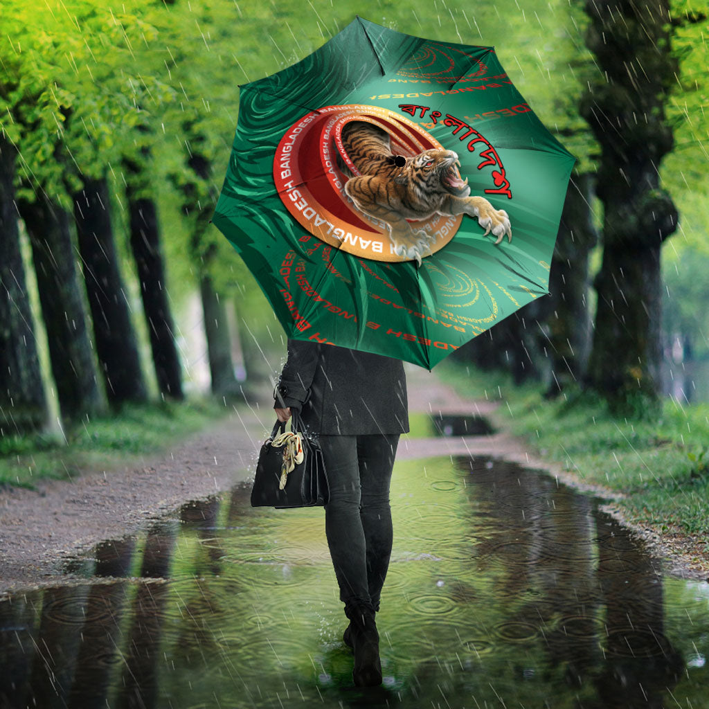 Bangladesh Umbrella Royal Bengal Tiger Spiral Pattern