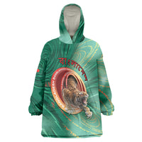 Personalized Bangladesh Wearable Blanket Hoodie Royal Bengal Tiger Spiral Pattern