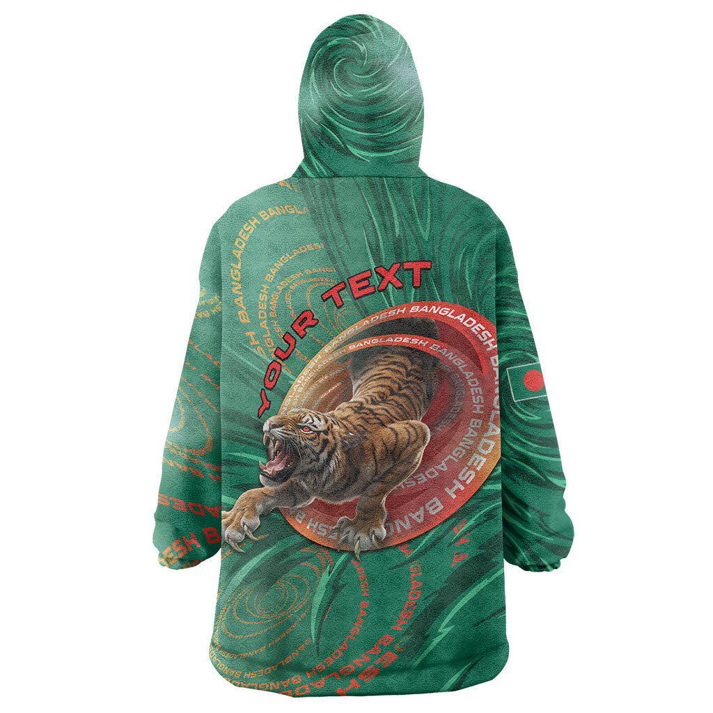 Personalized Bangladesh Wearable Blanket Hoodie Royal Bengal Tiger Spiral Pattern