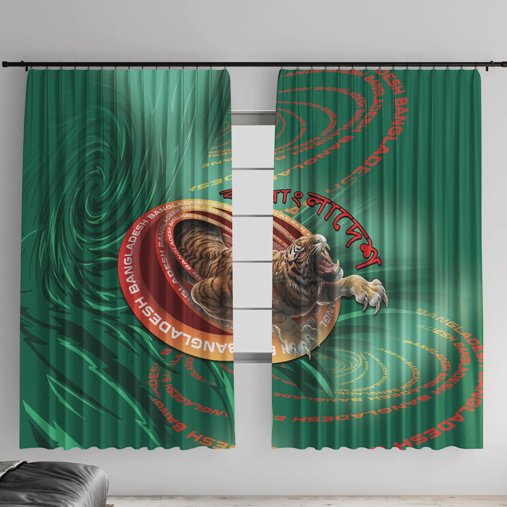 Bangladesh Window Curtain Royal Bengal Tiger Spiral Pattern