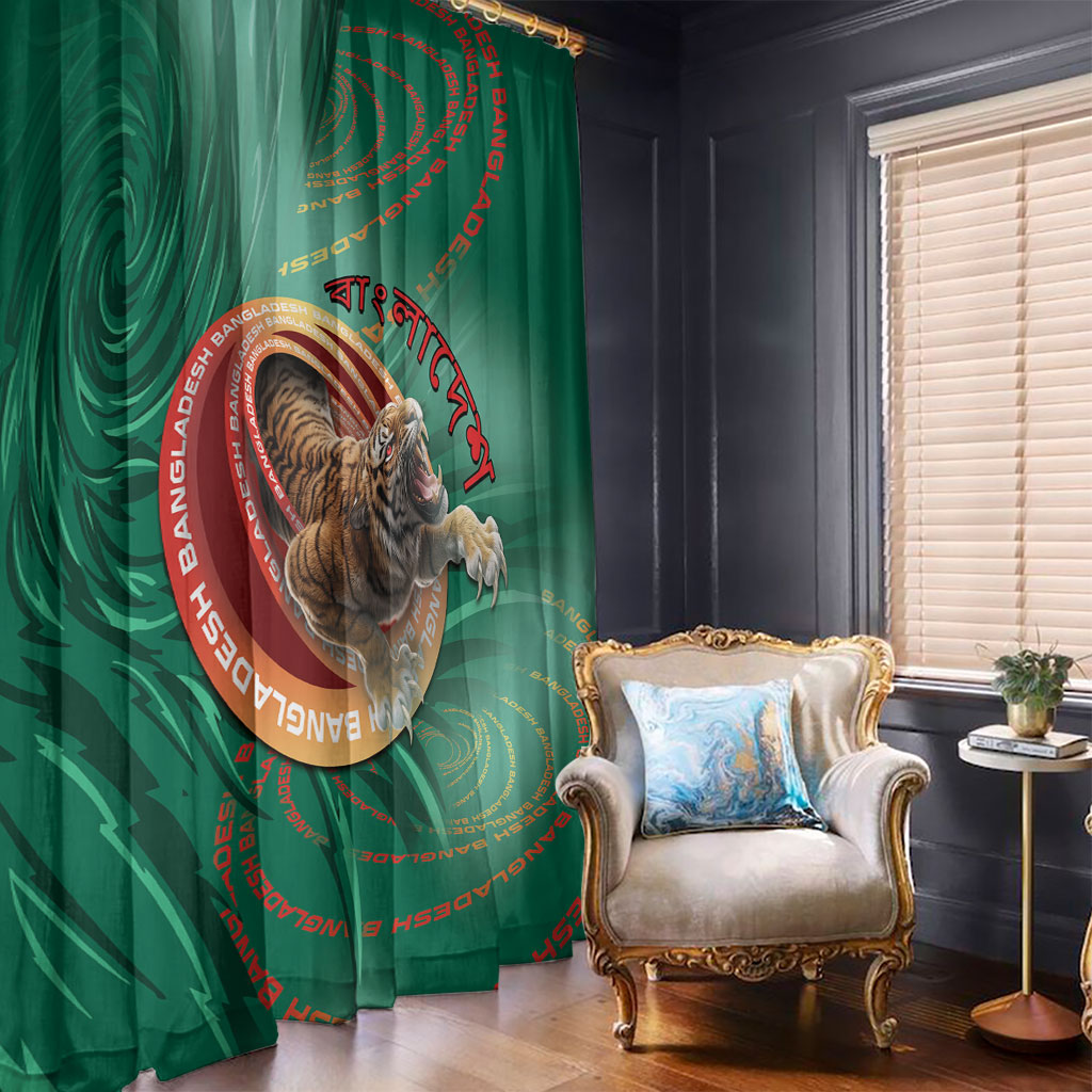 Bangladesh Window Curtain Royal Bengal Tiger Spiral Pattern