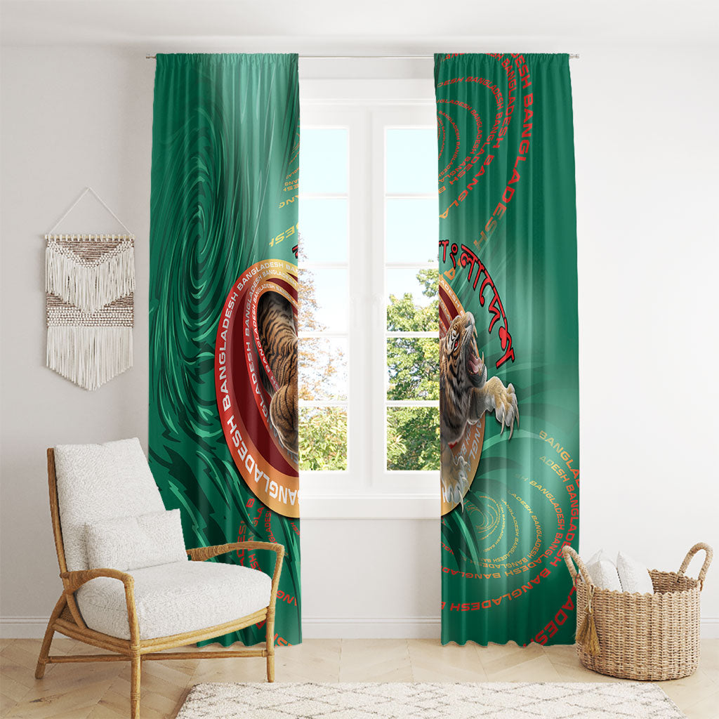 Bangladesh Window Curtain Royal Bengal Tiger Spiral Pattern