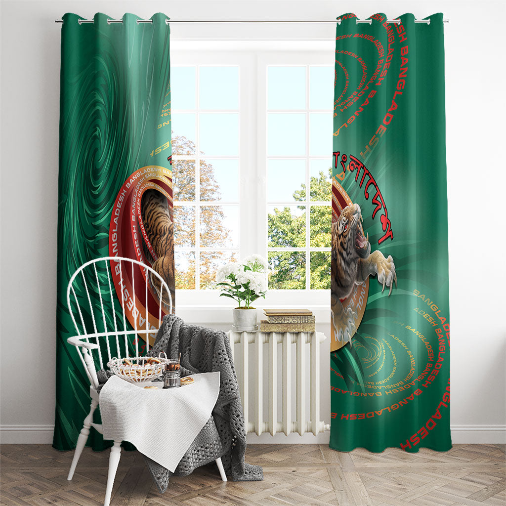 Bangladesh Window Curtain Royal Bengal Tiger Spiral Pattern