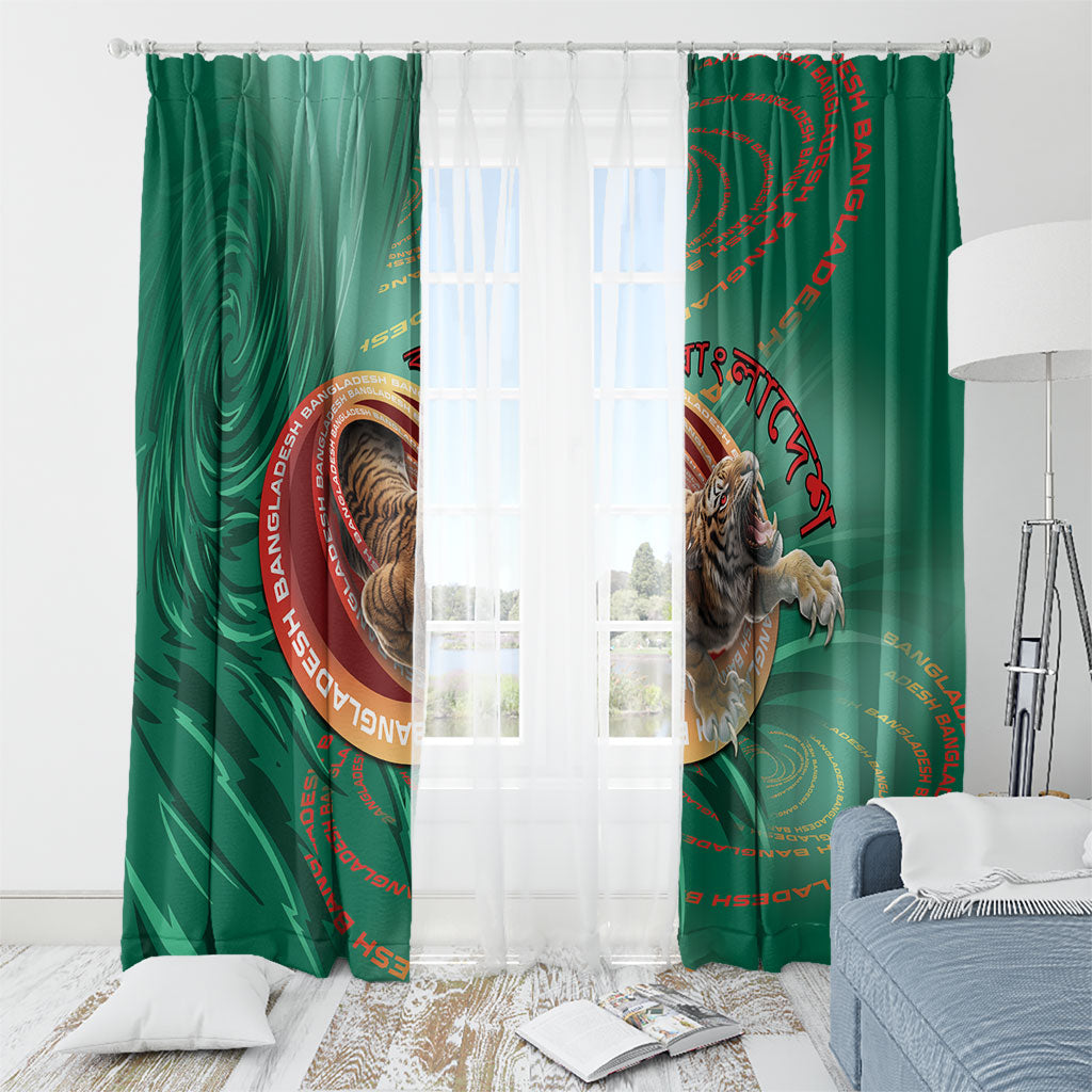 Bangladesh Window Curtain Royal Bengal Tiger Spiral Pattern