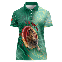 Personalized Bangladesh Women Polo Shirt Royal Bengal Tiger Spiral Pattern