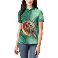 Personalized Bangladesh Women Polo Shirt Royal Bengal Tiger Spiral Pattern