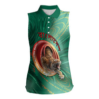 Personalized Bangladesh Women Sleeveless Polo Shirt Royal Bengal Tiger Spiral Pattern