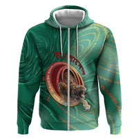 Personalized Bangladesh Zip Hoodie Royal Bengal Tiger Spiral Pattern