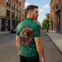 Personalized Bangladesh Zipper Polo Shirt Royal Bengal Tiger Spiral Pattern