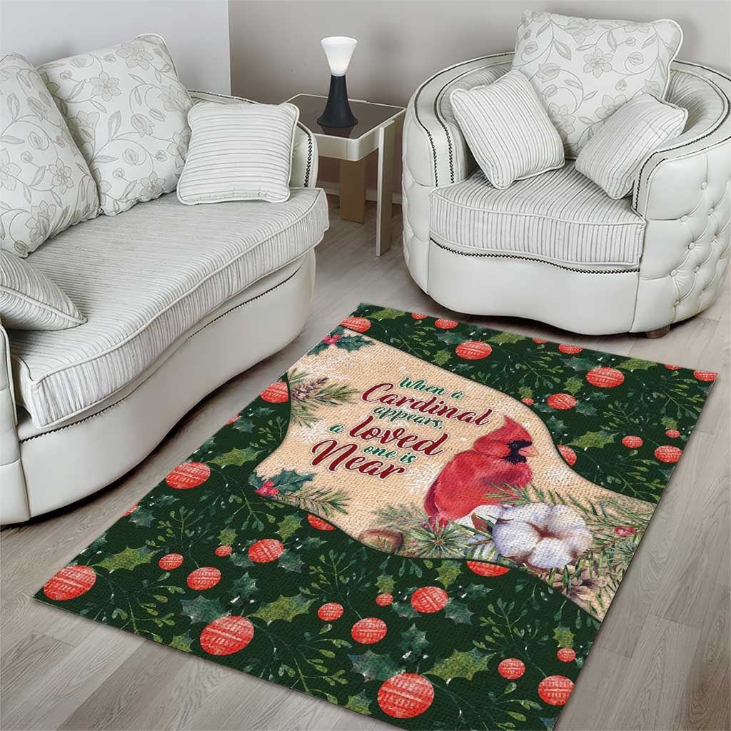Memorial Cardinal Christmas Area Rug When A Cardinal Appears Loved One Is Near - Wonder Print Shop