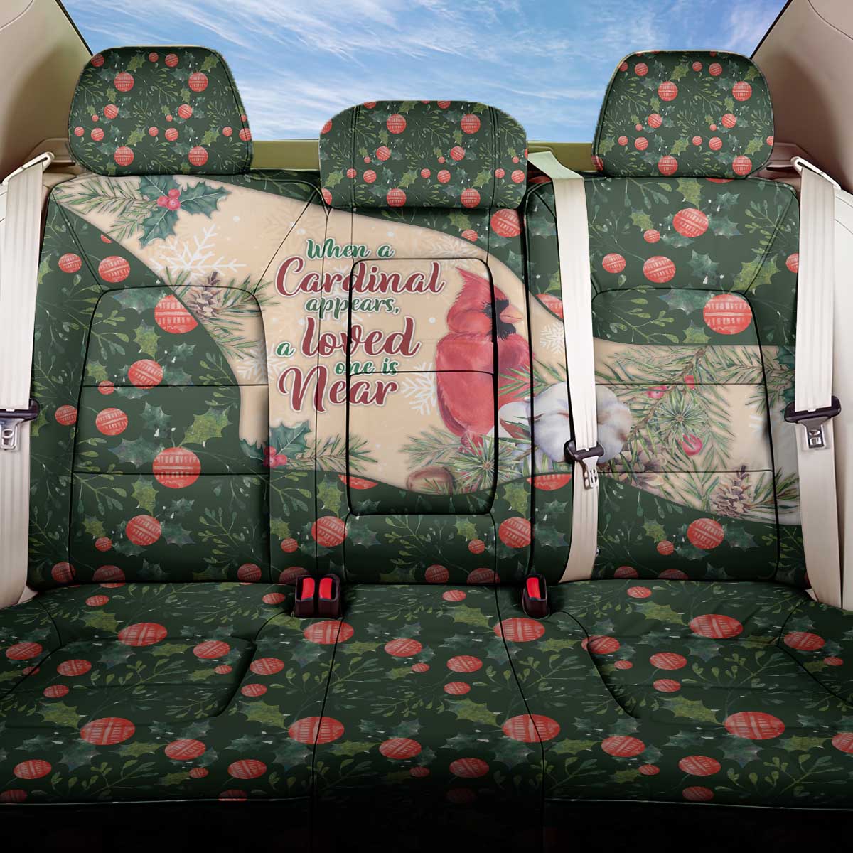 Memorial Cardinal Christmas Back Car Seat Cover When A Cardinal Appears Loved One Is Near - Wonder Print Shop