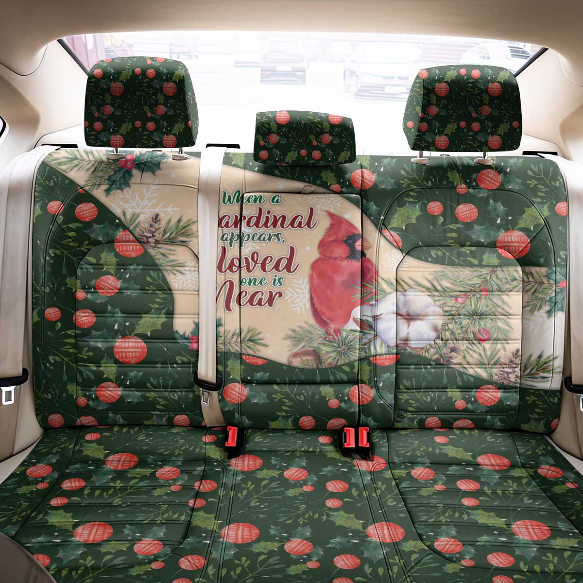 Memorial Cardinal Christmas Back Car Seat Cover When A Cardinal Appears Loved One Is Near - Wonder Print Shop