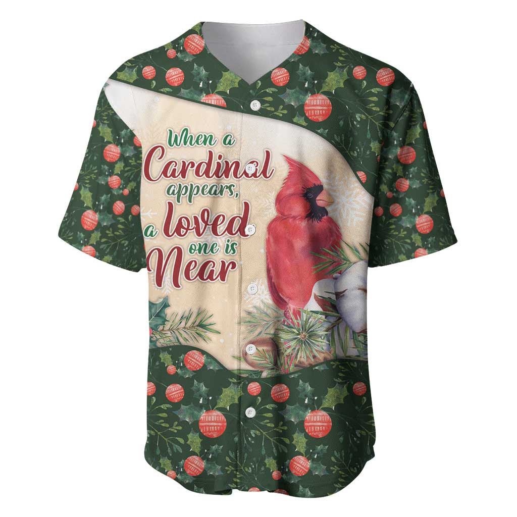 Memorial Cardinal Christmas Baseball Jersey When A Cardinal Appears Loved One Is Near - Wonder Print Shop