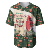 Memorial Cardinal Christmas Baseball Jersey When A Cardinal Appears Loved One Is Near - Wonder Print Shop