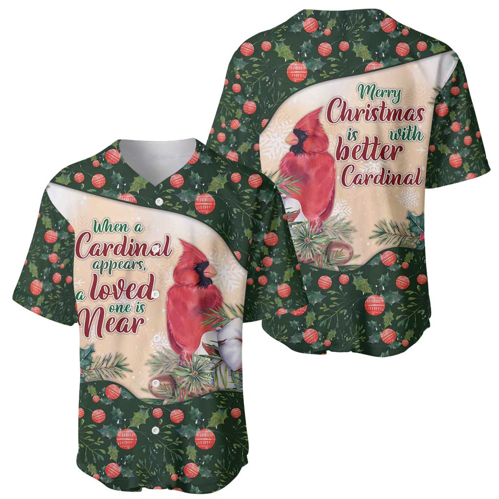 Memorial Cardinal Christmas Baseball Jersey When A Cardinal Appears Loved One Is Near - Wonder Print Shop