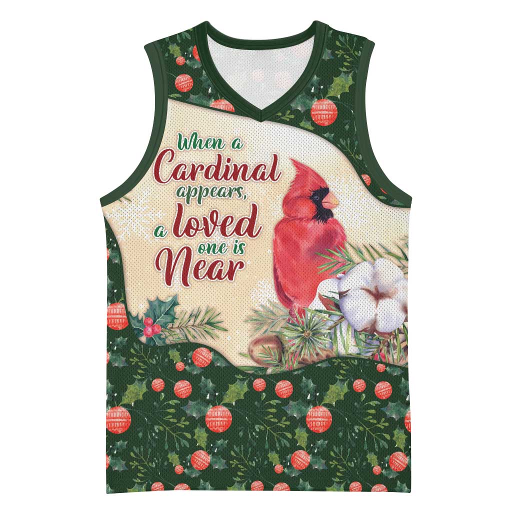 Memorial Cardinal Christmas Basketball Jersey When A Cardinal Appears Loved One Is Near - Wonder Print Shop