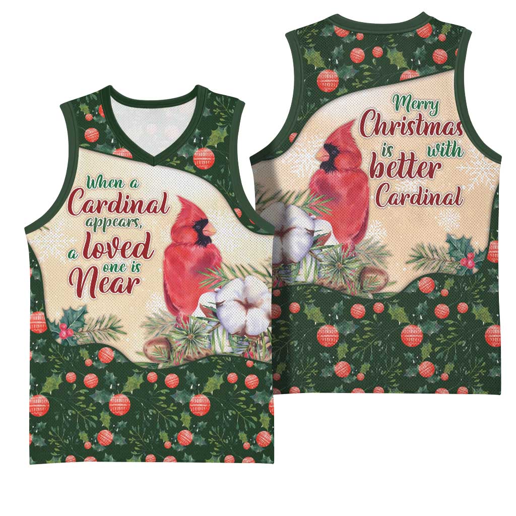 Memorial Cardinal Christmas Basketball Jersey When A Cardinal Appears Loved One Is Near - Wonder Print Shop