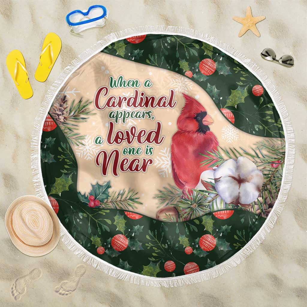 Memorial Cardinal Christmas Beach Blanket When A Cardinal Appears Loved One Is Near - Wonder Print Shop