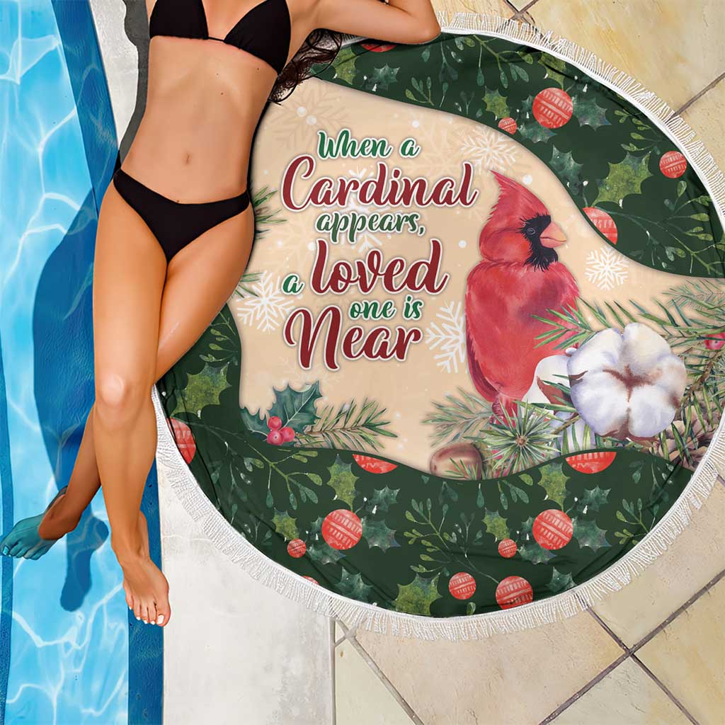 Memorial Cardinal Christmas Beach Blanket When A Cardinal Appears Loved One Is Near - Wonder Print Shop
