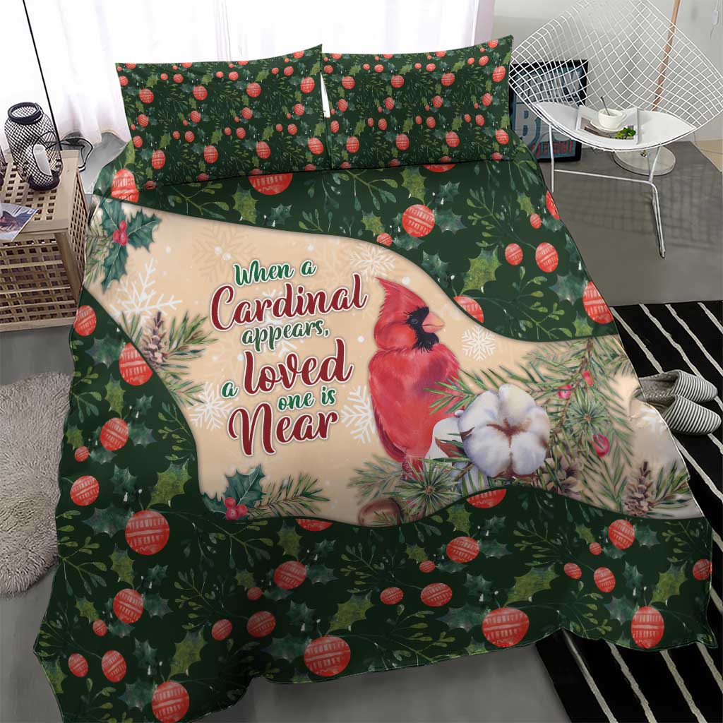 Memorial Cardinal Christmas Bedding Set When A Cardinal Appears Loved One Is Near - Wonder Print Shop