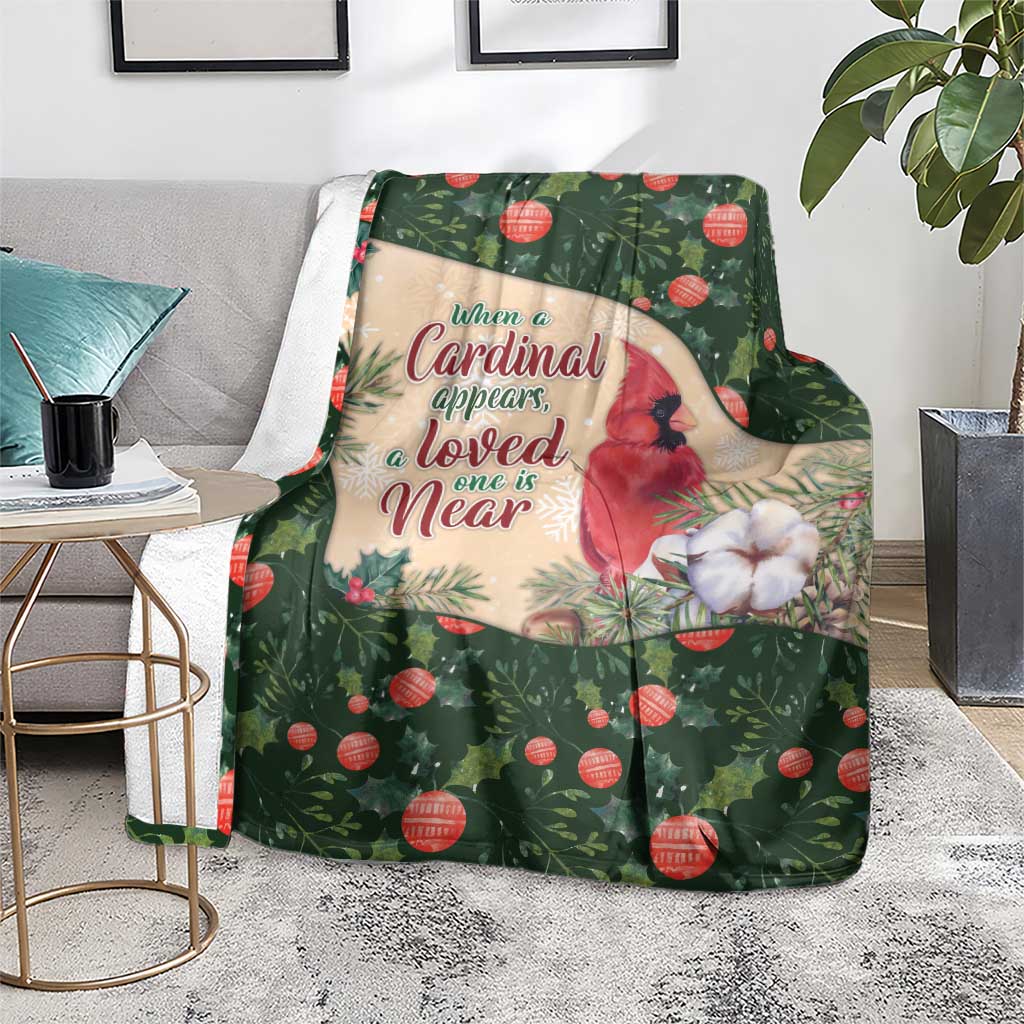 Memorial Cardinal Christmas Blanket When A Cardinal Appears Loved One Is Near - Wonder Print Shop