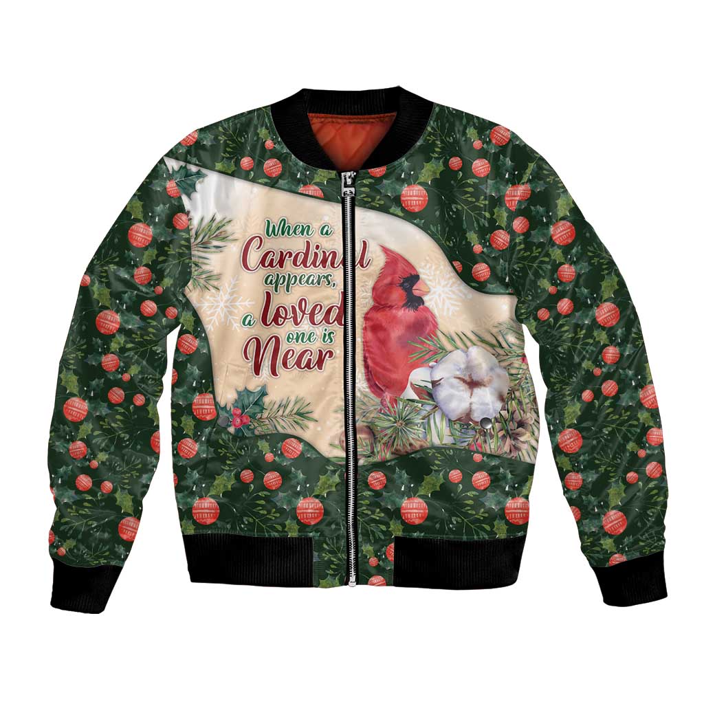 Memorial Cardinal Christmas Bomber Jacket When A Cardinal Appears Loved One Is Near - Wonder Print Shop