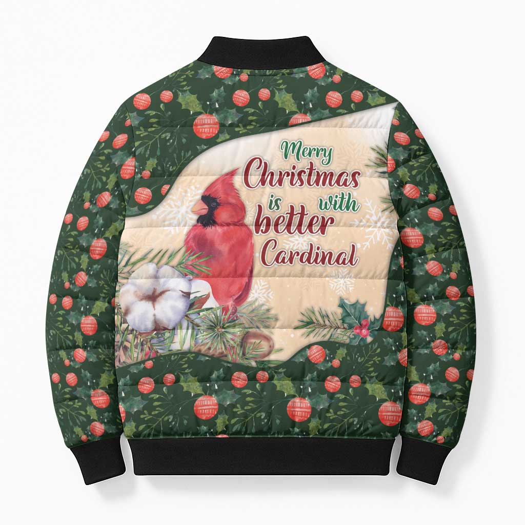 Memorial Cardinal Christmas Bomber Puffer Jacket When A Cardinal Appears Loved One Is Near - Wonder Print Shop