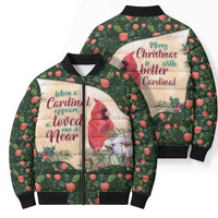 Memorial Cardinal Christmas Bomber Puffer Jacket When A Cardinal Appears Loved One Is Near - Wonder Print Shop