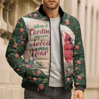 Memorial Cardinal Christmas Bomber Puffer Jacket When A Cardinal Appears Loved One Is Near - Wonder Print Shop