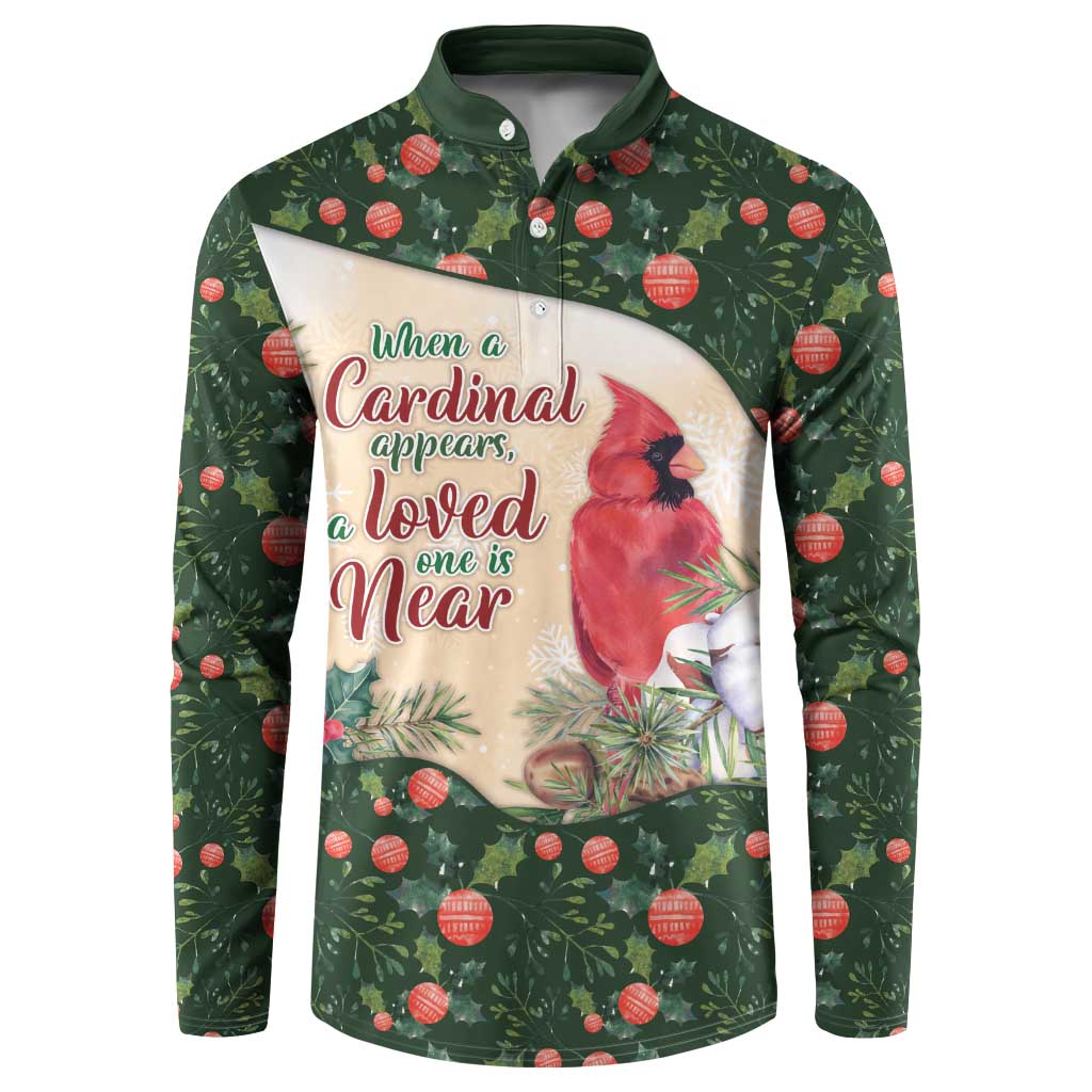 Memorial Cardinal Christmas Button Sweatshirt When A Cardinal Appears Loved One Is Near - Wonder Print Shop
