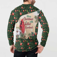Memorial Cardinal Christmas Button Sweatshirt When A Cardinal Appears Loved One Is Near - Wonder Print Shop