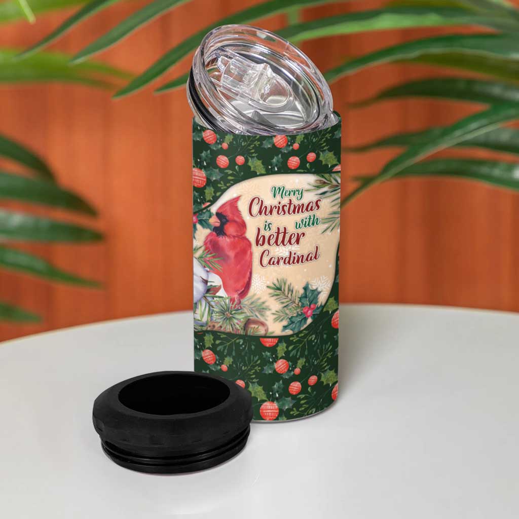 Memorial Cardinal Christmas 4 in 1 Can Cooler Tumbler When A Cardinal Appears Loved One Is Near - Wonder Print Shop