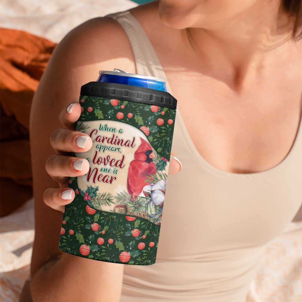 Memorial Cardinal Christmas 4 in 1 Can Cooler Tumbler When A Cardinal Appears Loved One Is Near - Wonder Print Shop