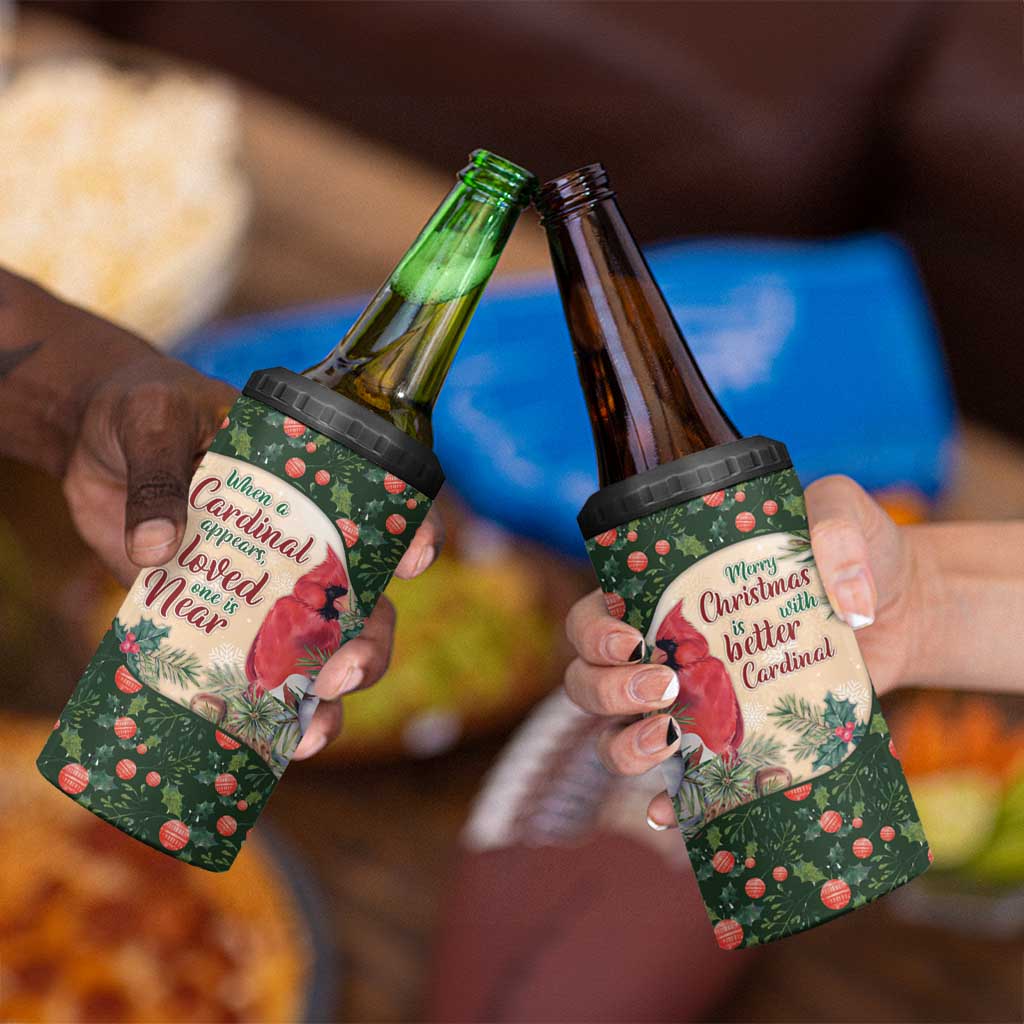 Memorial Cardinal Christmas 4 in 1 Can Cooler Tumbler When A Cardinal Appears Loved One Is Near - Wonder Print Shop