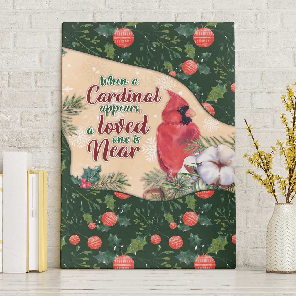 Memorial Cardinal Christmas Canvas Wall Art When A Cardinal Appears Loved One Is Near - Wonder Print Shop