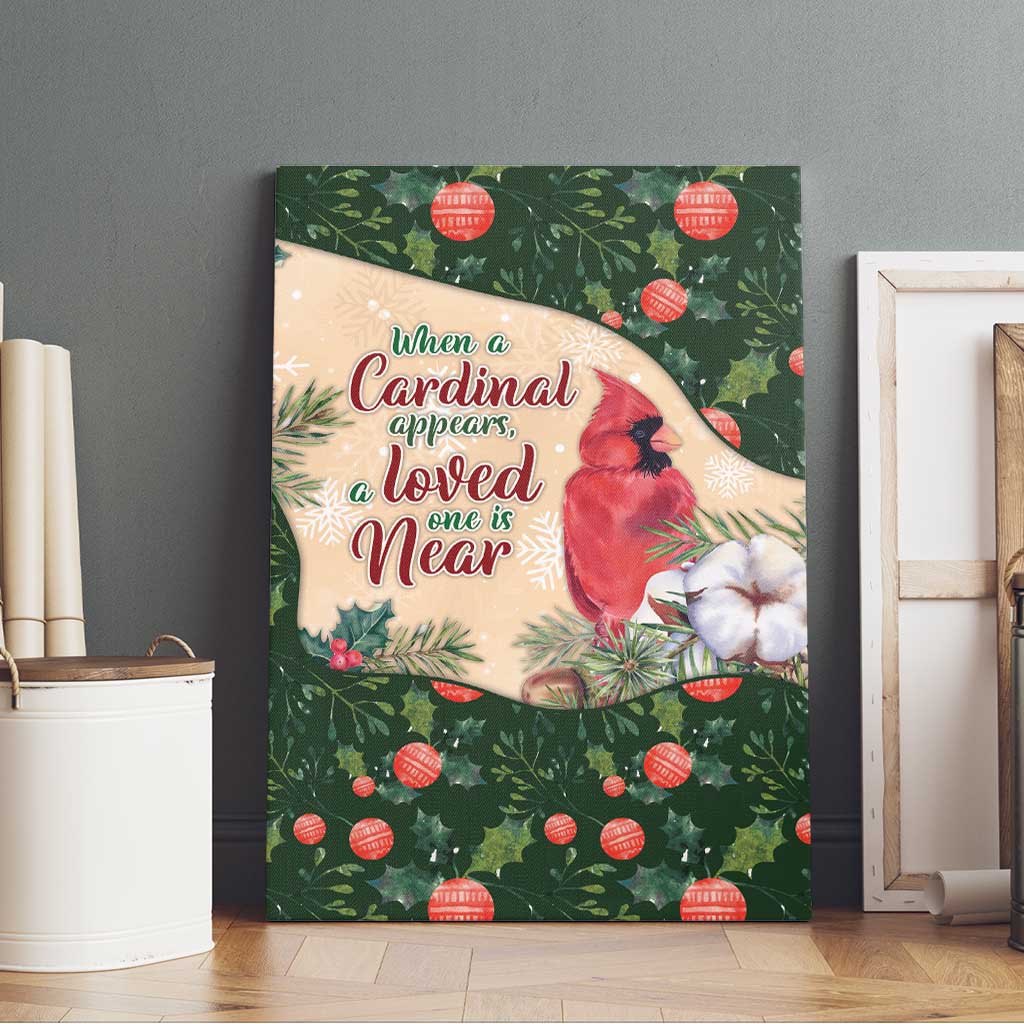 Memorial Cardinal Christmas Canvas Wall Art When A Cardinal Appears Loved One Is Near - Wonder Print Shop