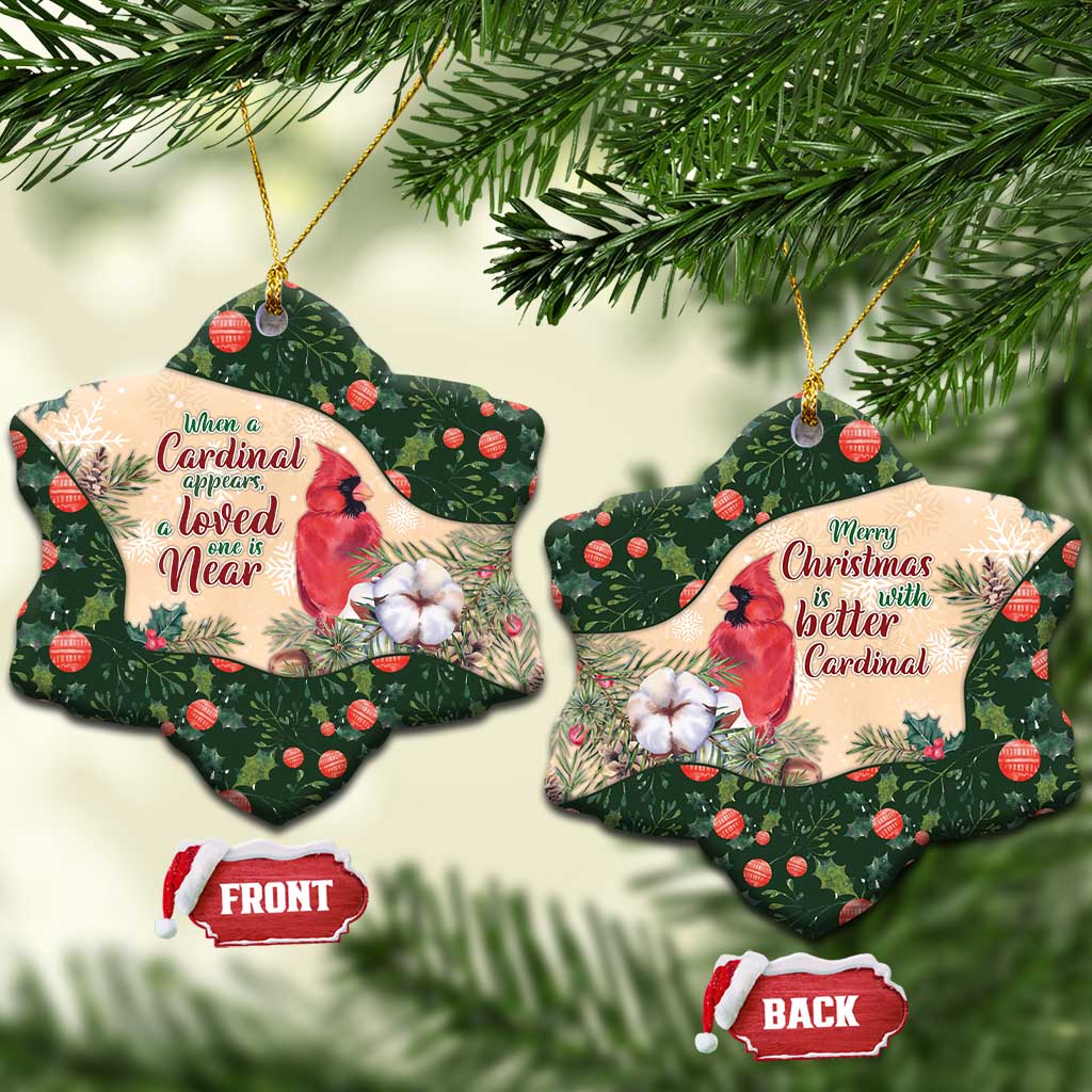Cardinal Christmas Ceramic Ornament Love Near The Xmas - Wonder Print Shop