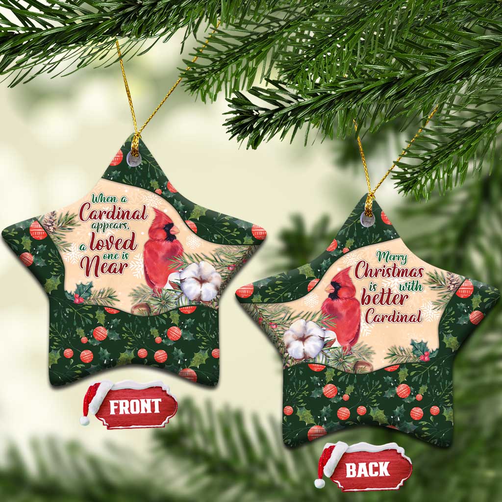 Cardinal Christmas Ceramic Ornament Love Near The Xmas - Wonder Print Shop