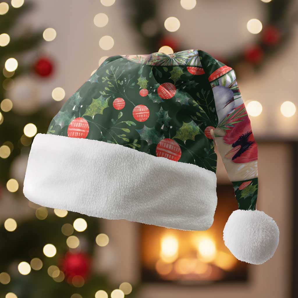 Cardinal Christmas Santa Hat Love Near The Xmas - Wonder Print Shop