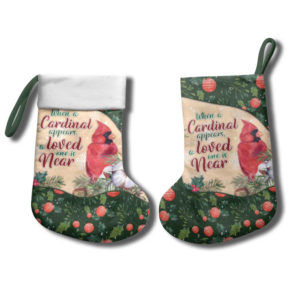 Cardinal Christmas Stocking Love Near The Xmas - Wonder Print Shop