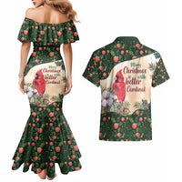 Memorial Cardinal Christmas Couples Matching Mermaid Dress and Hawaiian Shirt When A Cardinal Appears Loved One Is Near - Wonder Print Shop