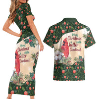 Memorial Cardinal Christmas Couples Matching Short Sleeve Bodycon Dress and Hawaiian Shirt When A Cardinal Appears Loved One Is Near - Wonder Print Shop