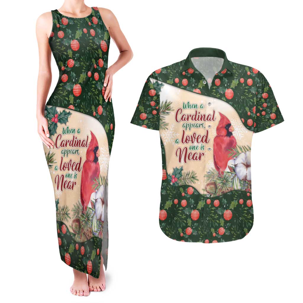 Memorial Cardinal Christmas Couples Matching Tank Maxi Dress and Hawaiian Shirt When A Cardinal Appears Loved One Is Near - Wonder Print Shop