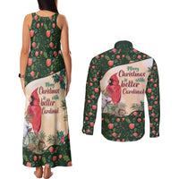 Memorial Cardinal Christmas Couples Matching Tank Maxi Dress and Long Sleeve Button Shirt When A Cardinal Appears Loved One Is Near - Wonder Print Shop