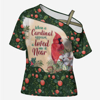 Memorial Cardinal Christmas Cross Shoulder Shirt When A Cardinal Appears Loved One Is Near - Wonder Print Shop