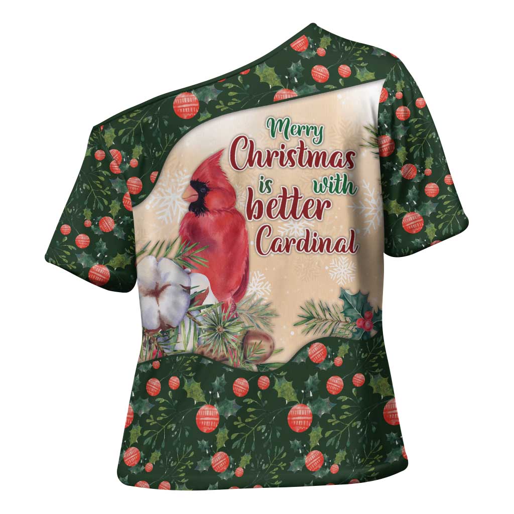 Memorial Cardinal Christmas Cross Shoulder Shirt When A Cardinal Appears Loved One Is Near - Wonder Print Shop