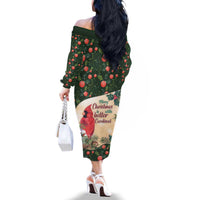 Memorial Cardinal Christmas Family Matching Off The Shoulder Long Sleeve Dress and Hawaiian Shirt When A Cardinal Appears Loved One Is Near - Wonder Print Shop