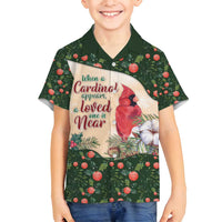 Memorial Cardinal Christmas Family Matching Off Shoulder Short Dress and Hawaiian Shirt When A Cardinal Appears Loved One Is Near - Wonder Print Shop