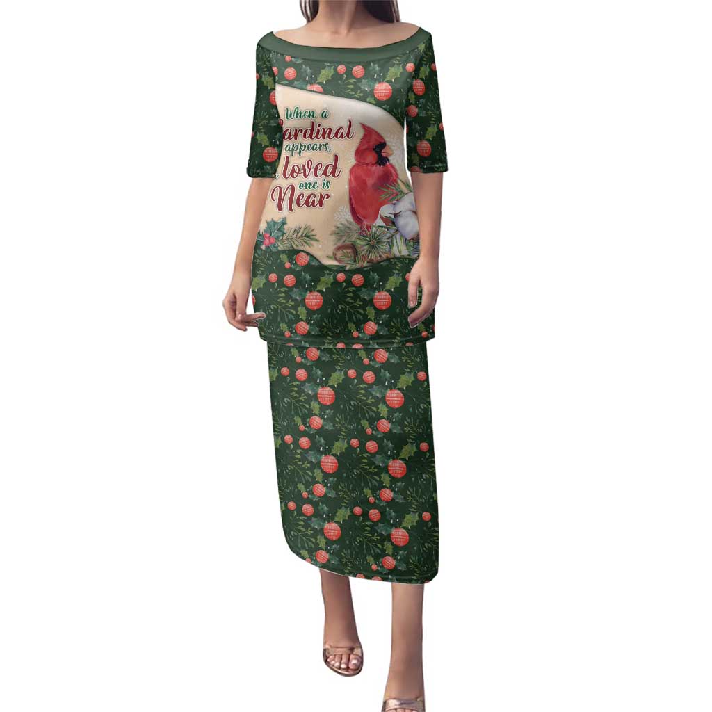 Memorial Cardinal Christmas Family Matching Puletasi and Hawaiian Shirt When A Cardinal Appears Loved One Is Near - Wonder Print Shop