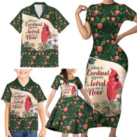 Memorial Cardinal Christmas Family Matching Short Sleeve Bodycon Dress and Hawaiian Shirt When A Cardinal Appears Loved One Is Near - Wonder Print Shop
